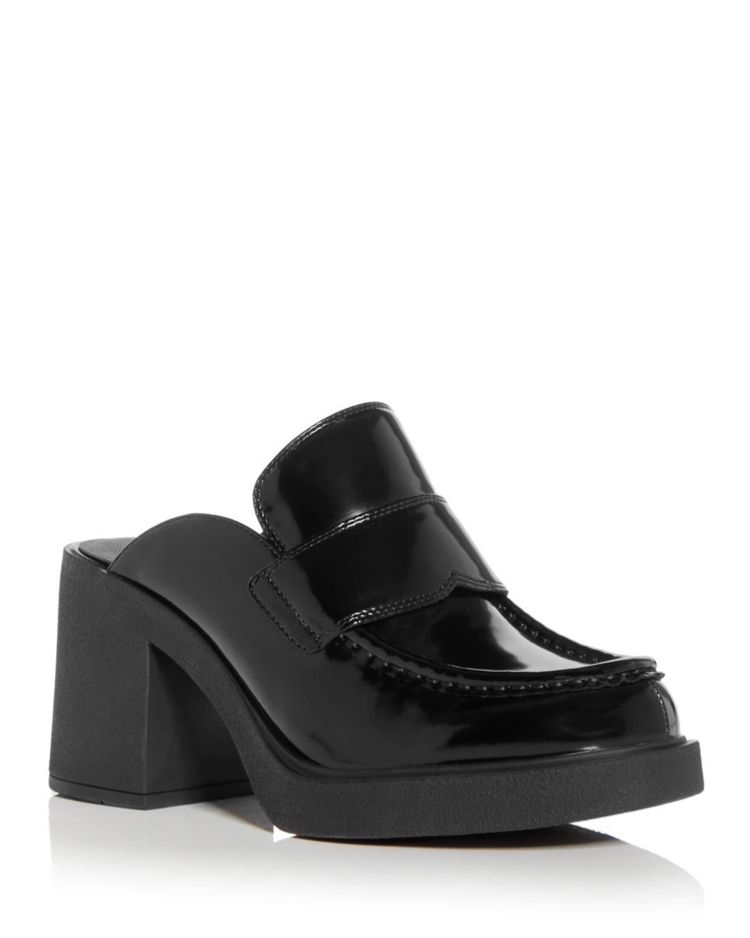Jeffrey Campbell Kerri High Block Heel Loafer Mules in Black Lyst