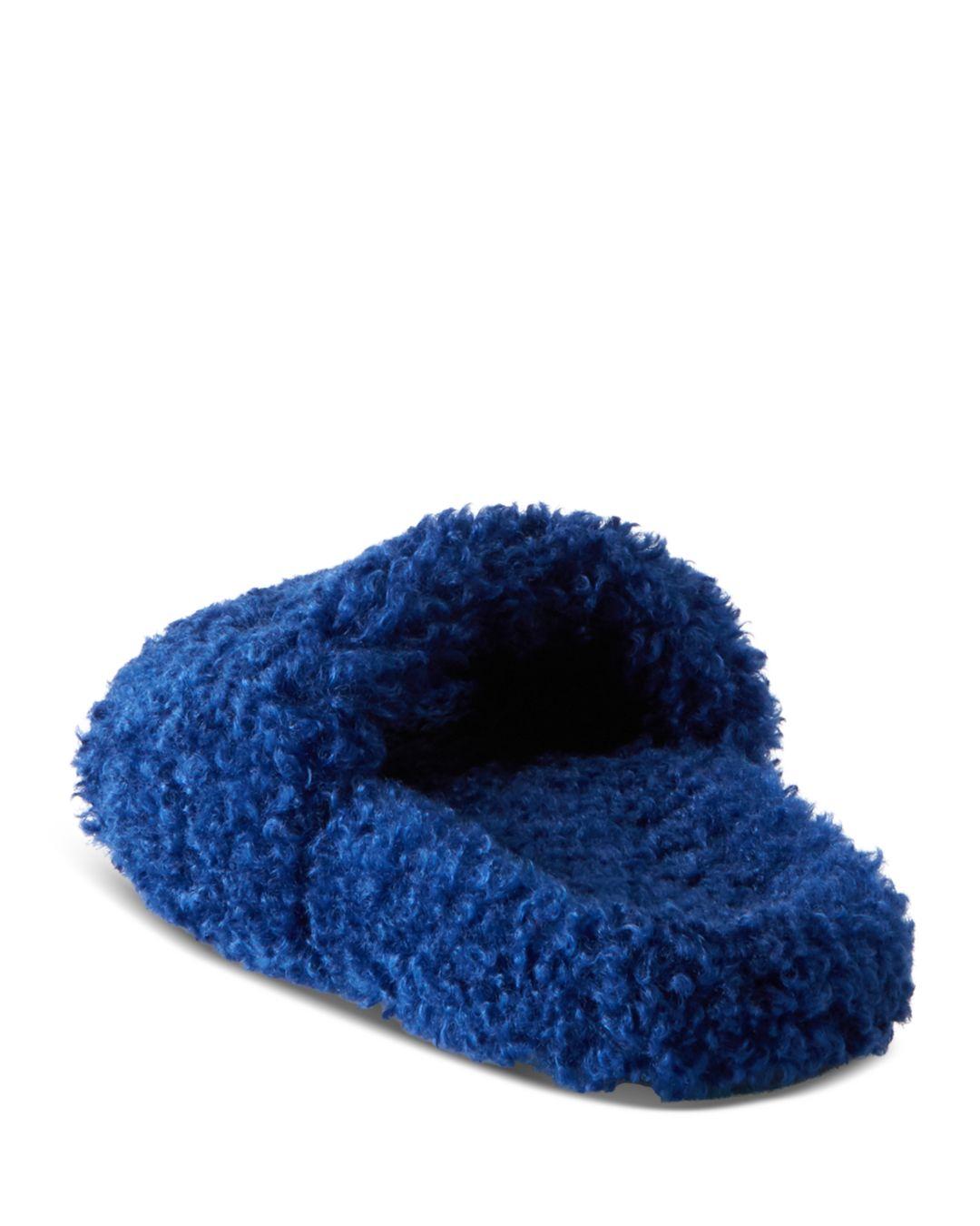 Balenciaga Furry Slide Sandals in Blue | Lyst