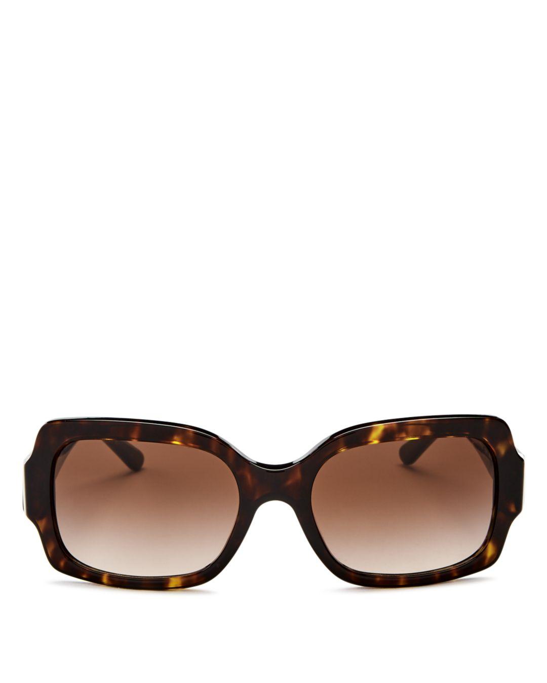 Tory Burch Square Acetate Sunglasses in Dark Tortoise (Brown) - Save 60 ...