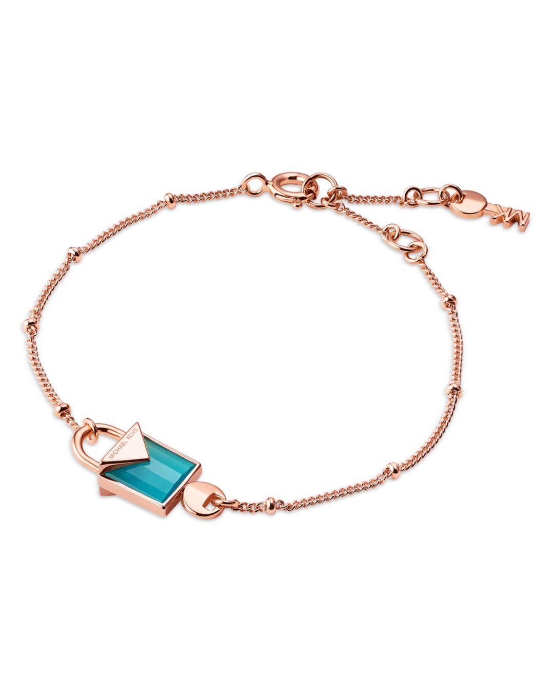 michael kors rose coloured plated and crystal friendship bracelet