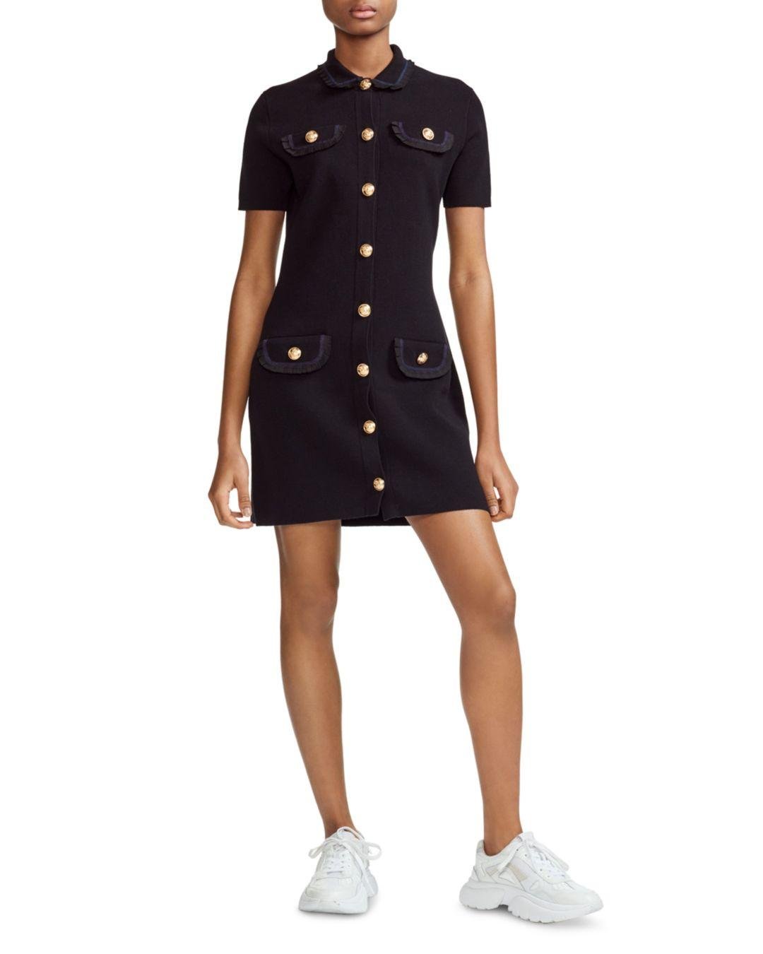 maje black knit dress