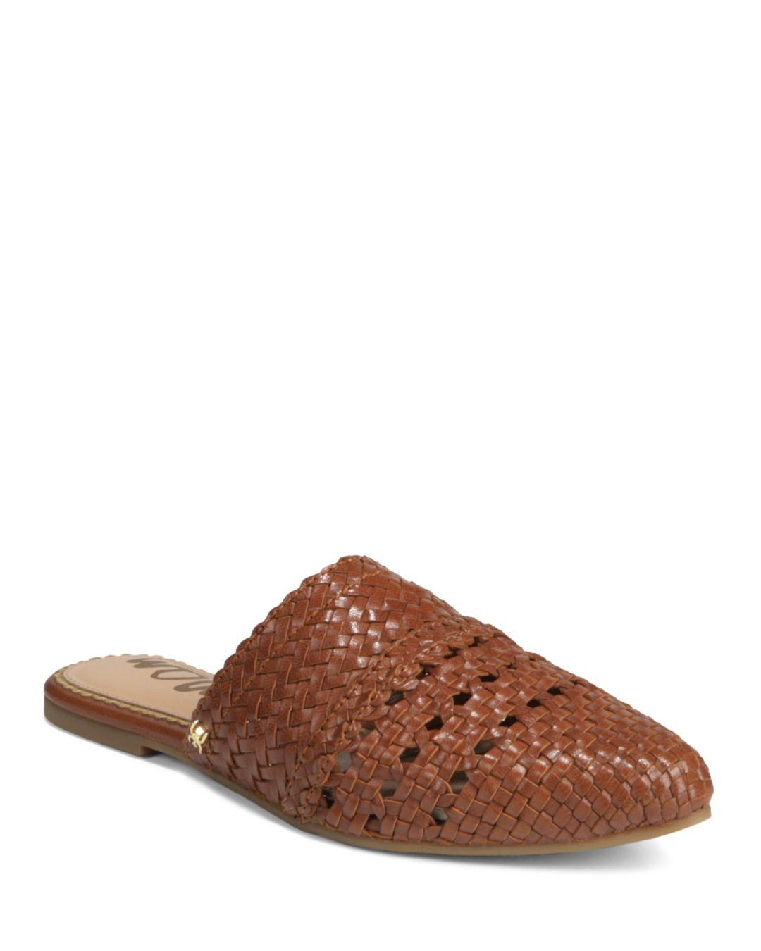 vince barrett woven leather mules