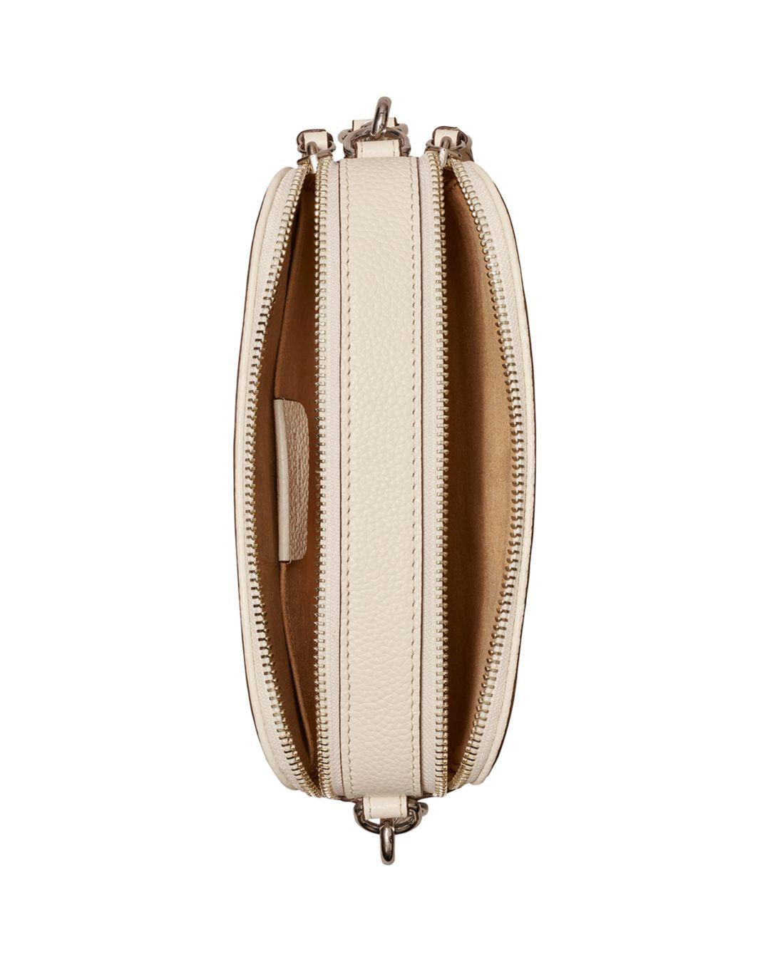 Tory Burch Mini Miller Leather Crossbody Bag in Natural | Lyst