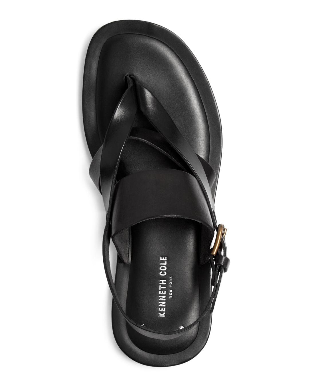 Kenneth Cole Men's Reel - Ist Leather Thong Sandals in Black for Men - Lyst