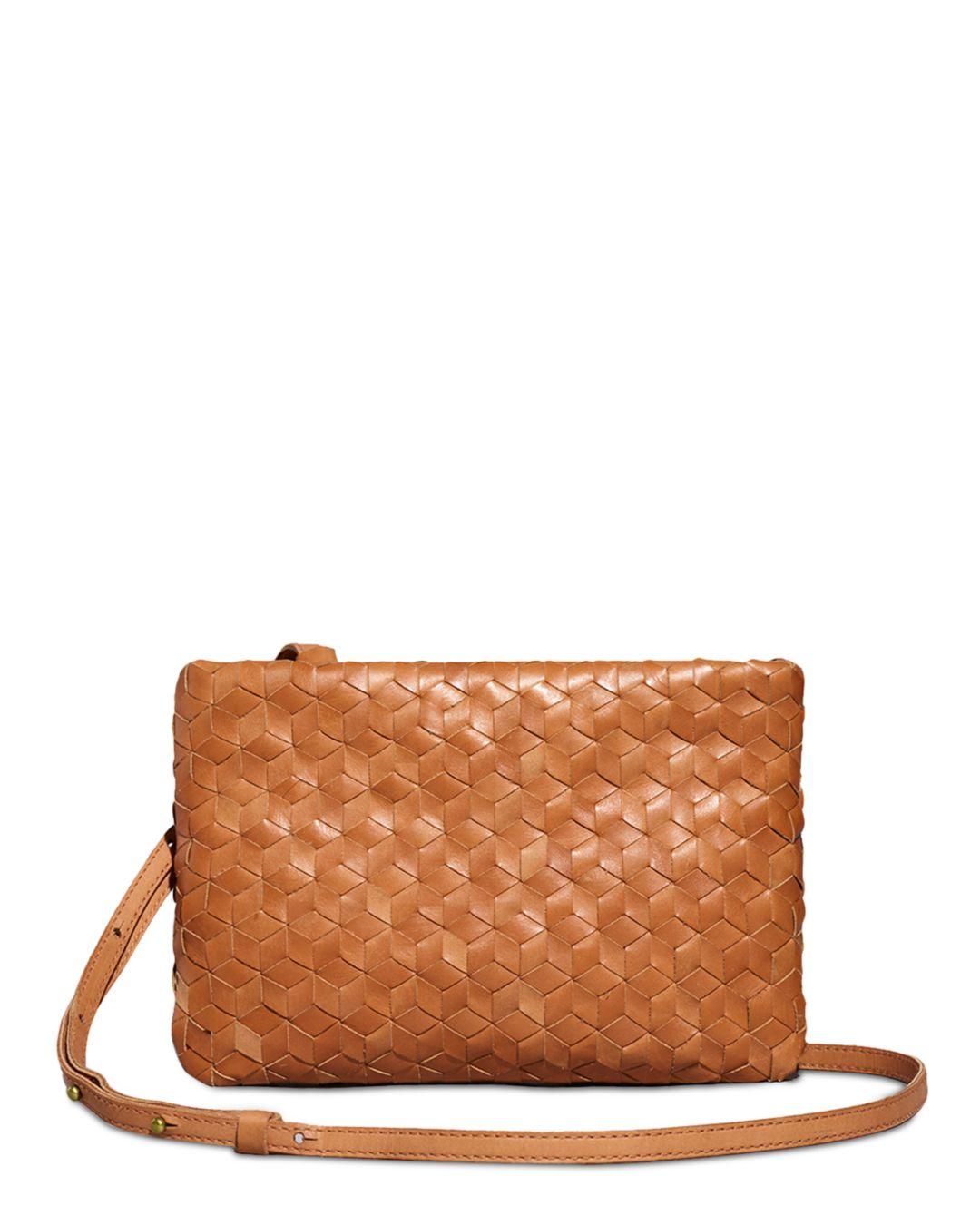 Madewell Woven Leather Puff Crossbody in Brown Lyst