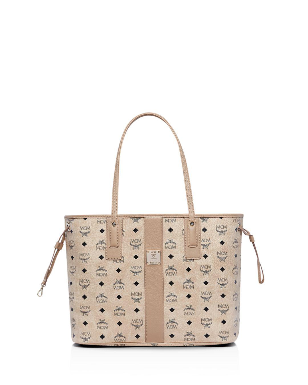 MCM Reversible Liz Shopper In Visetos in Natural | Lyst