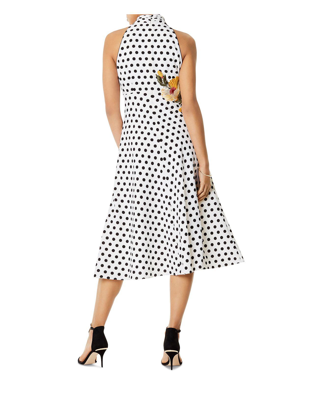 karen millen pink polka dot dress