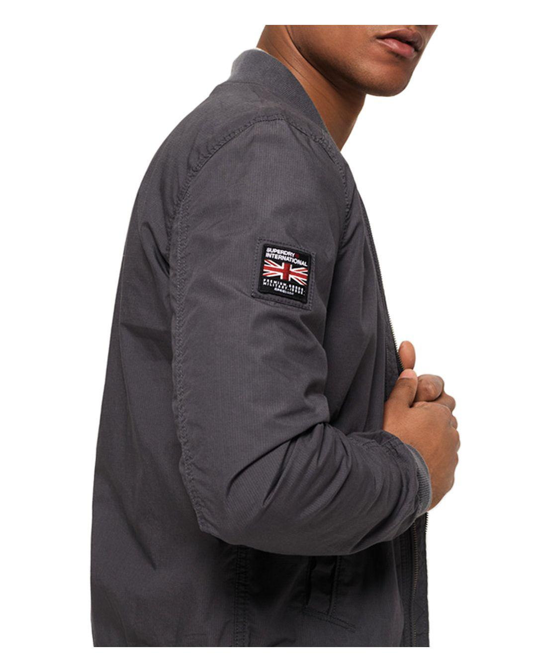 Superdry Cotton Rookie Duty Bomber Jacket in Dark Grey (Gray) for Men - Lyst