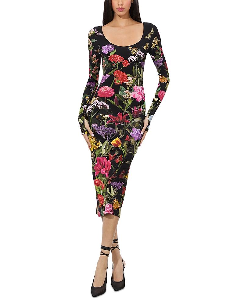 Alice+Olivia■Delora Scoop Neck Midi Dress■ドレス Delora Scoop Neck Midi Dress In Affection | Alice + Olivia