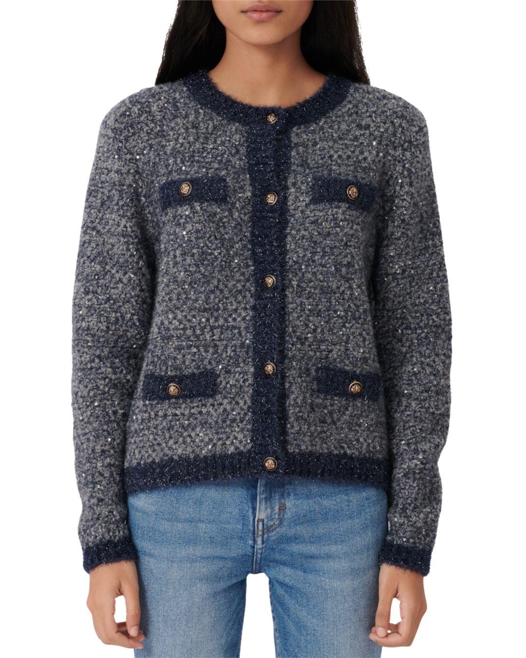 maje blue cardigan