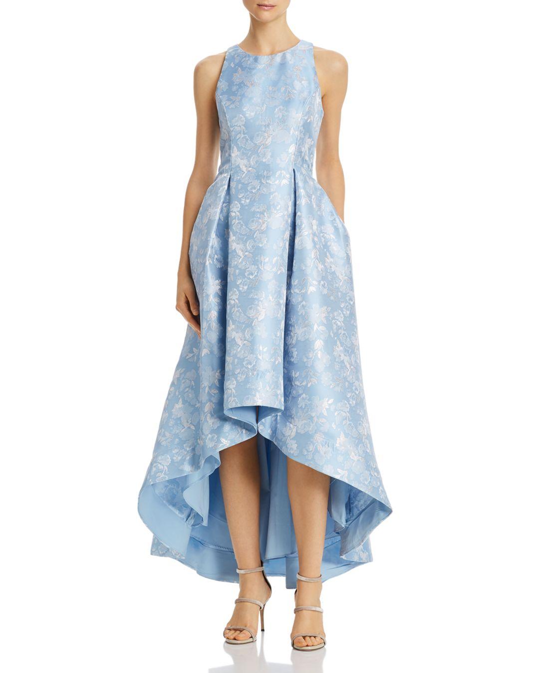 aidan mattox floral jacquard ball gown