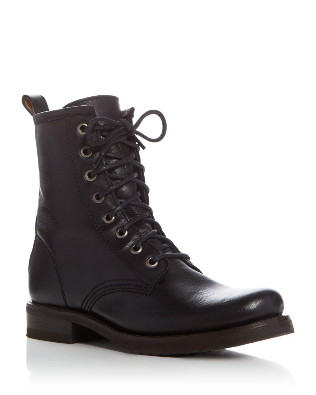 Frye Leather Veronica Combat Boots in Black - Save 74% - Lyst