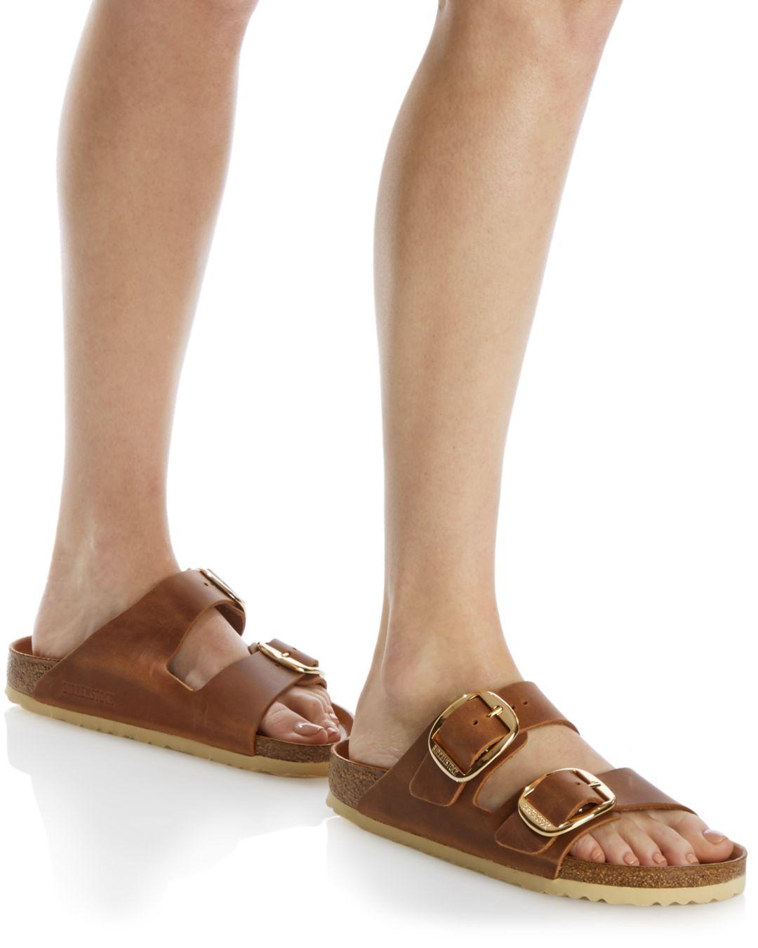 Birkenstock Arizona Big Buckle Slide Sandals in Brown | Lyst