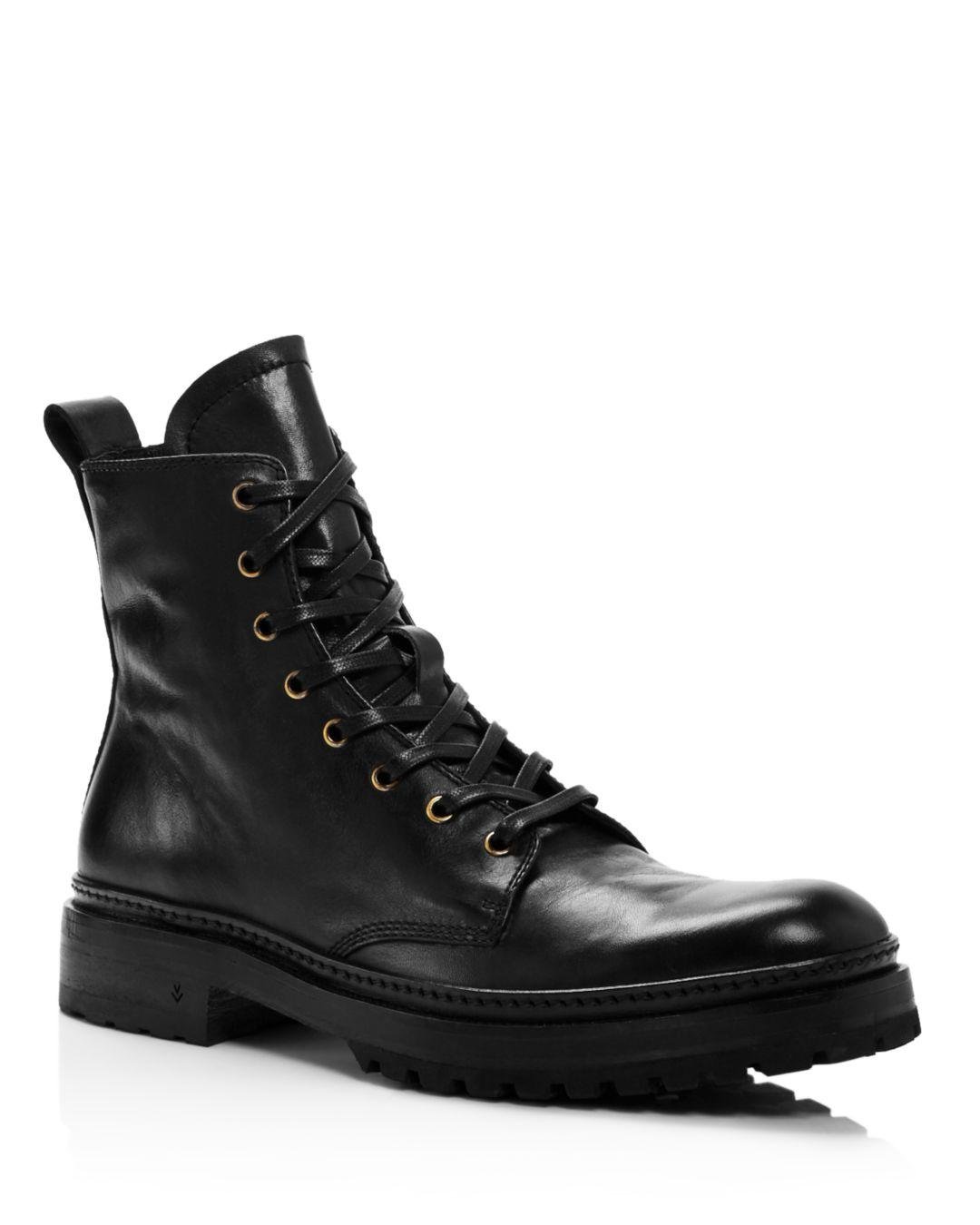 John Varvatos Men's Leather Combat Boots in Black for Men - Lyst