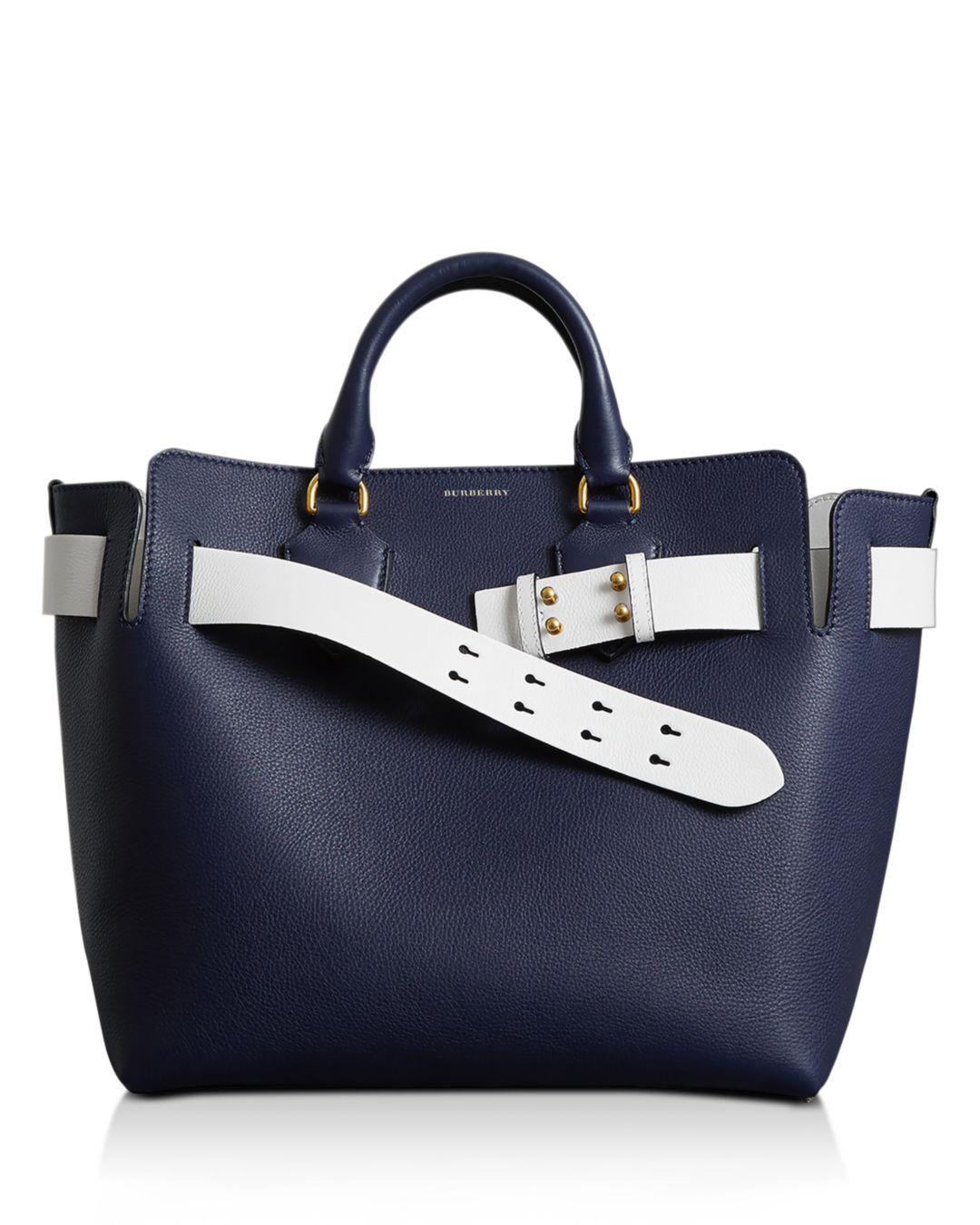 Burberry Marais Medium Belt Top Handle Bag, Navy in Blue | Lyst