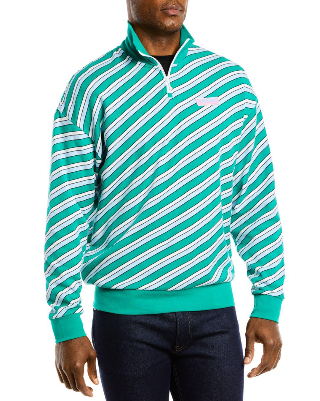 Lacoste Striped Sweatshirt Green for Men | Lyst Canada