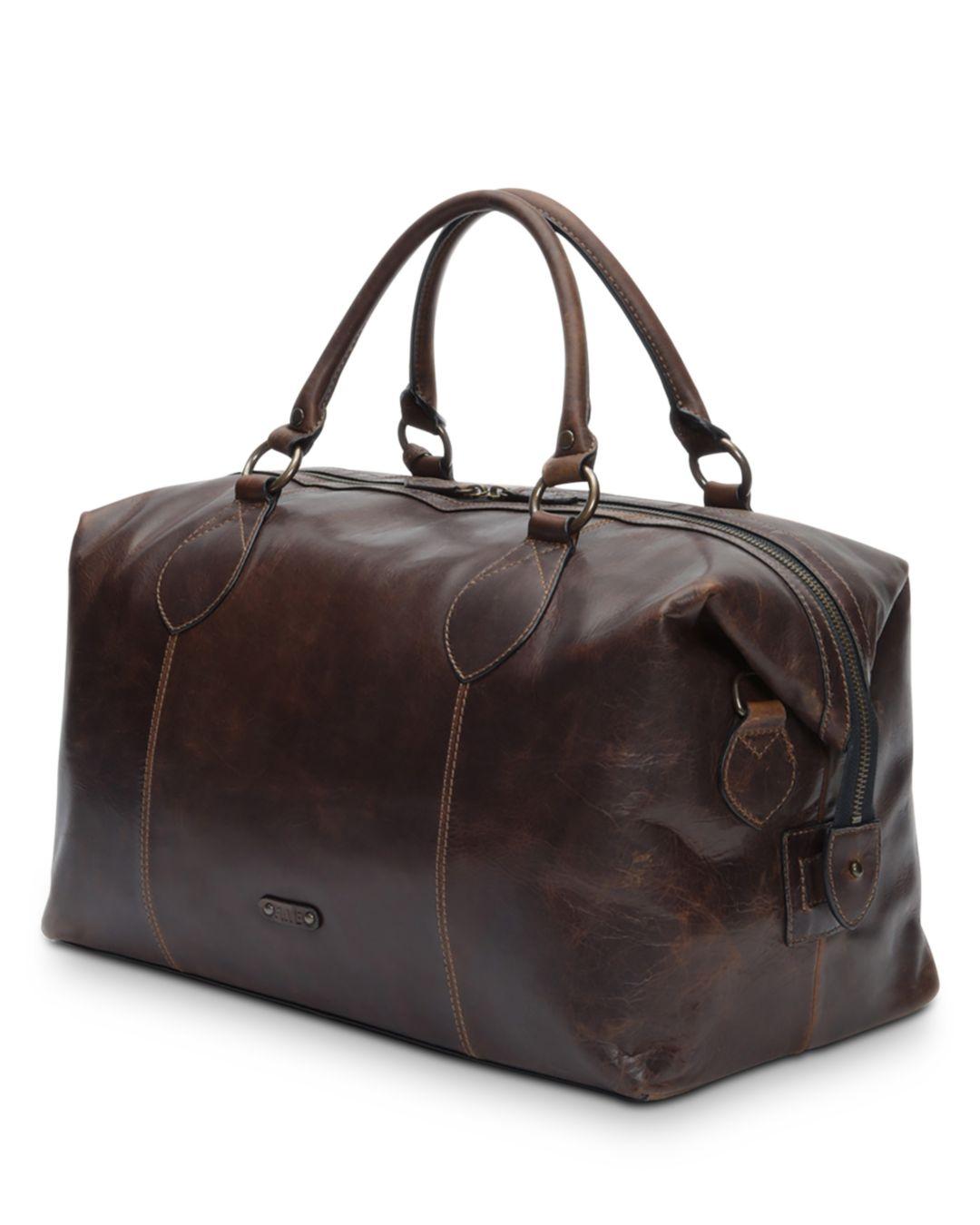 Frye Logan Overnight Leather Duffle Bag in Dark Brown (Brown) for Men ...