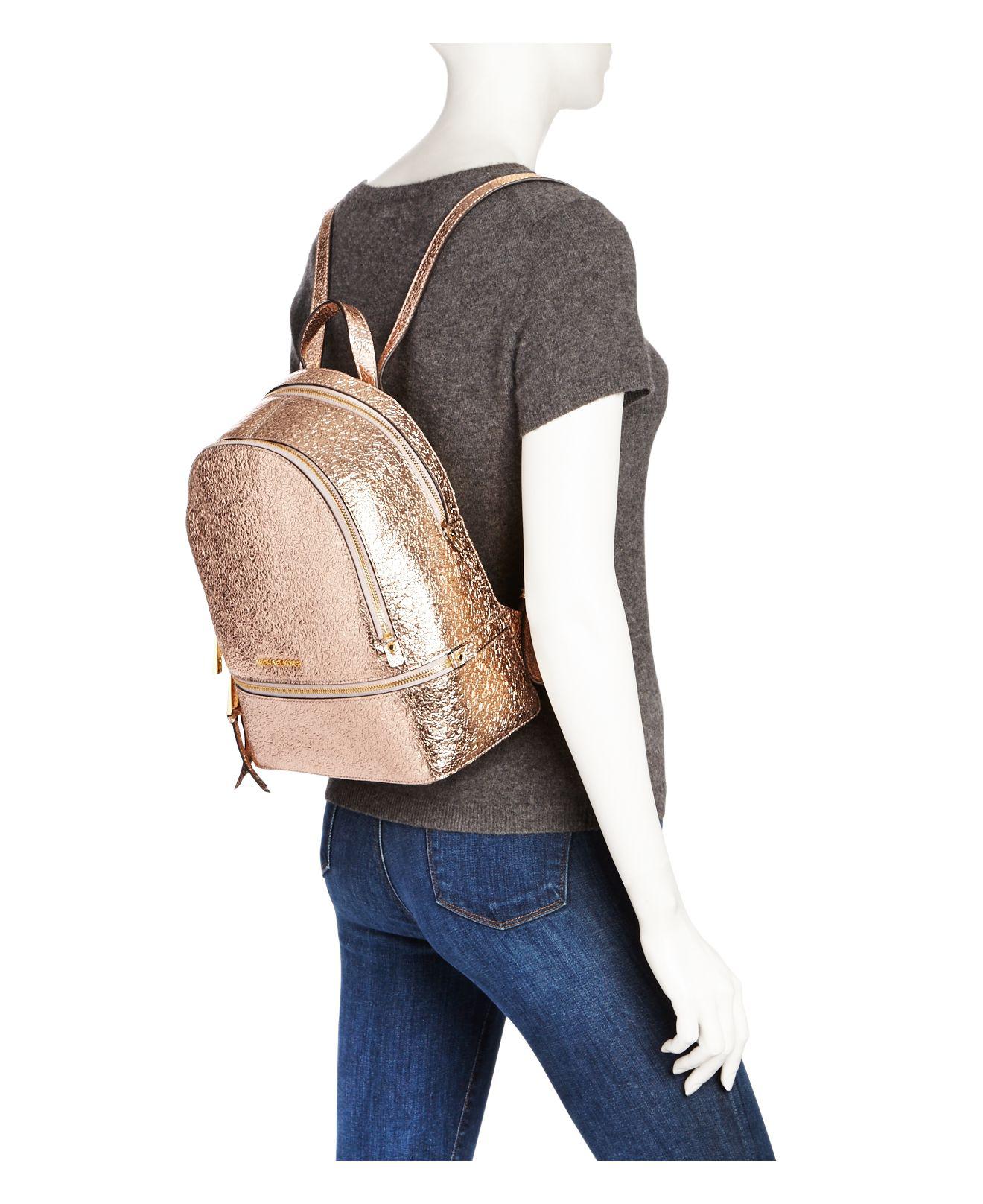 michael kors rose gold backpack