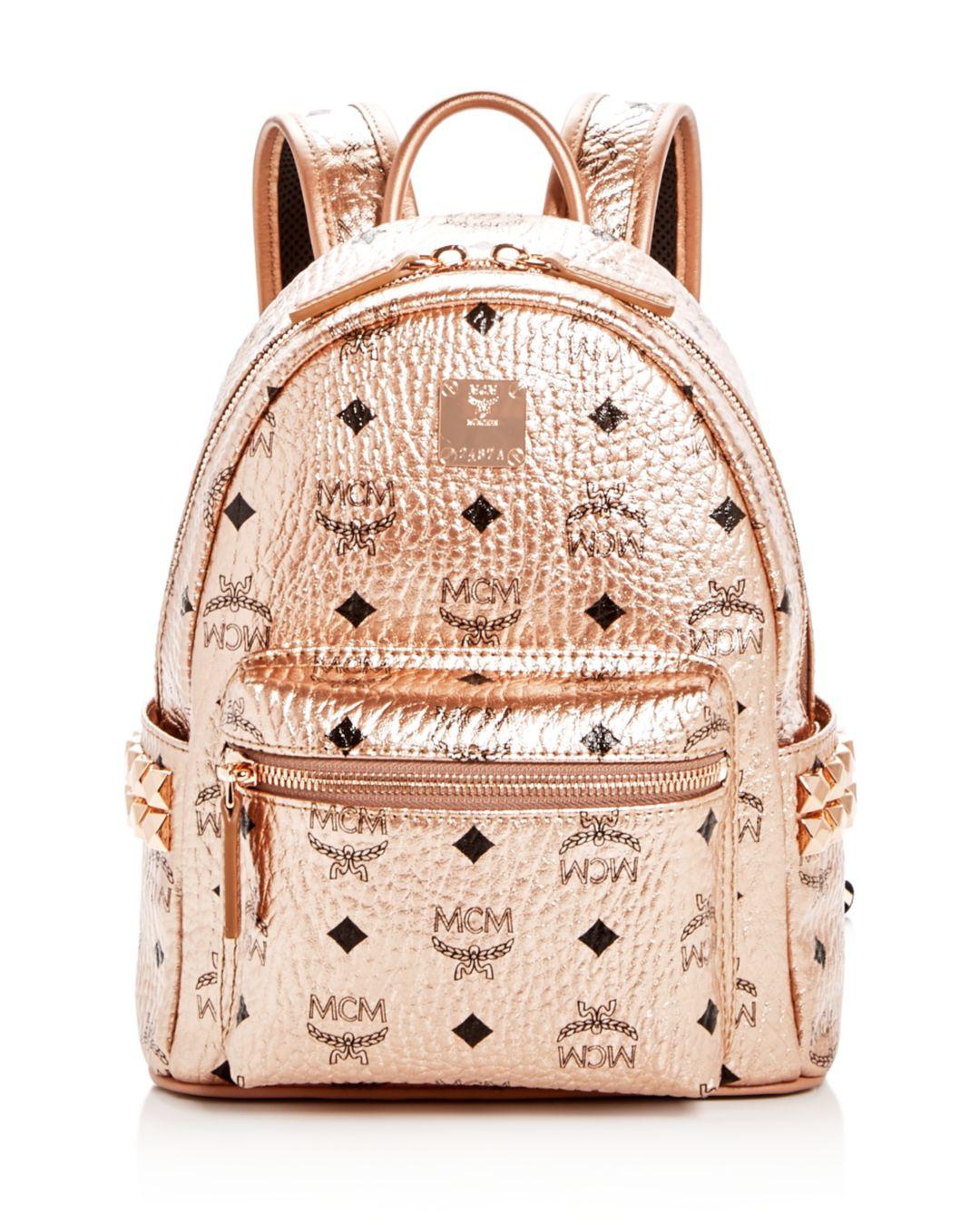 rose gold mcm backpack
