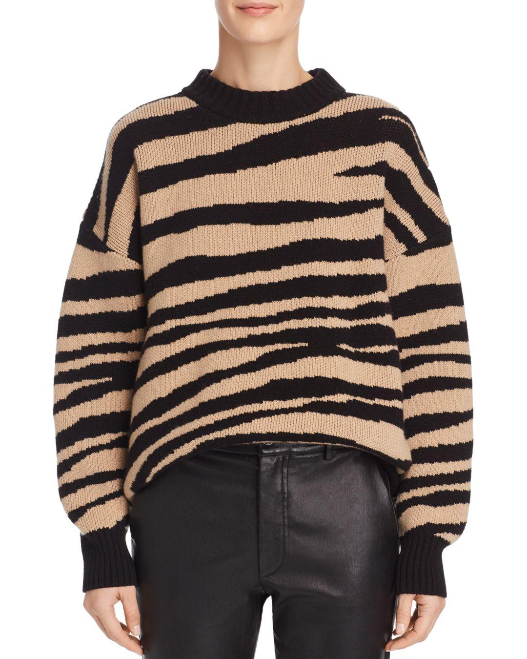 Anine Bing Cheyenne Zebra - Print Cashmere Sweater | Lyst UK