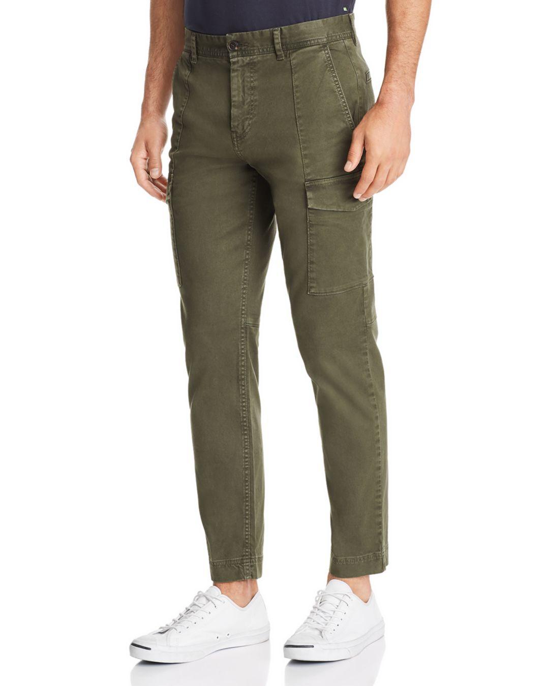 BOSS by Hugo Boss Boss Sedos Cropped Skinny Fit Cargo Pants in Olive ...