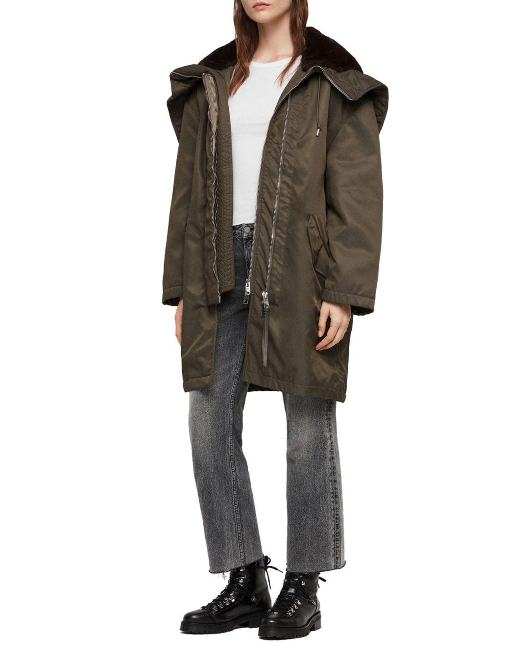 all saints khaki coat