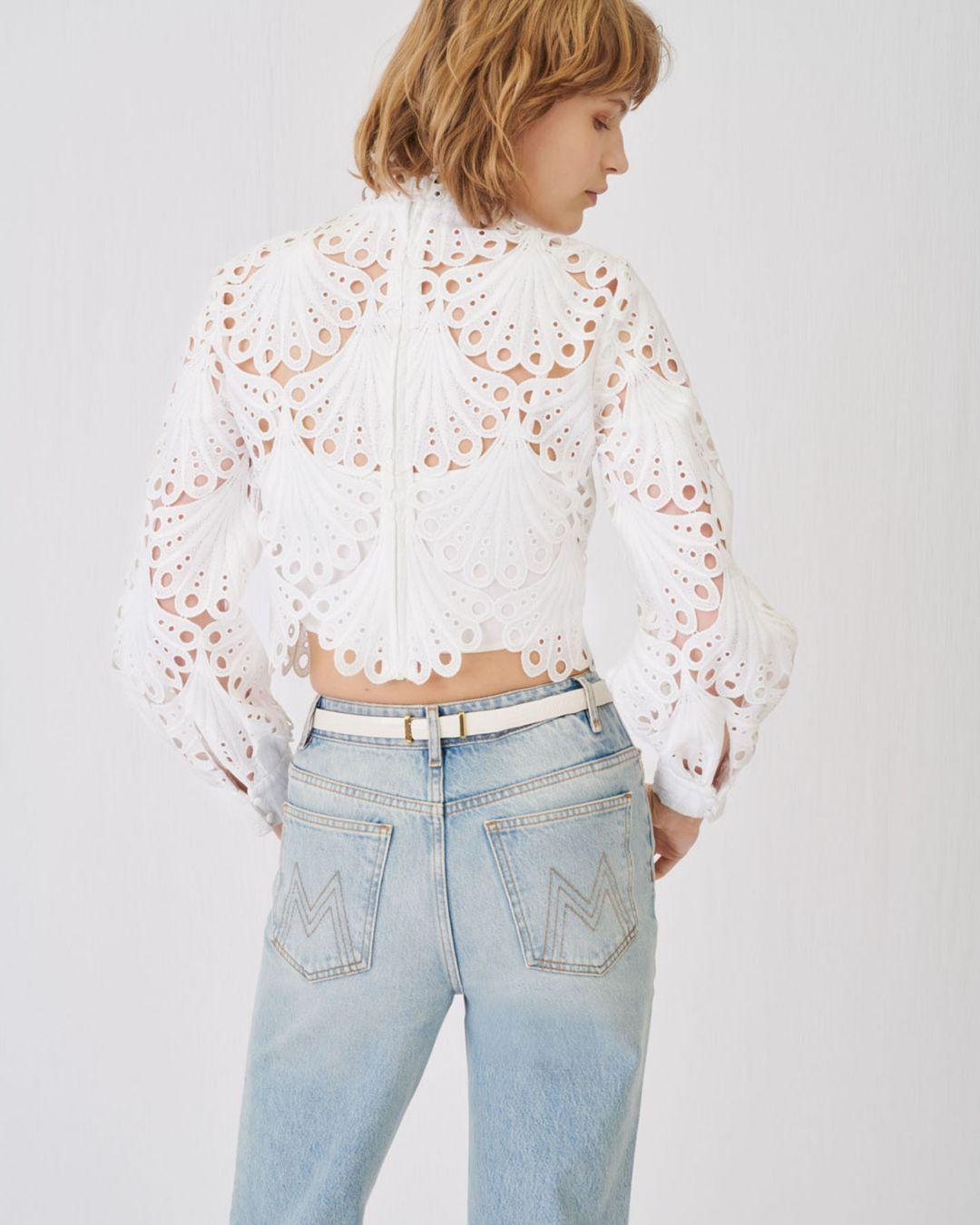 Maje Synthetic Lulie Guipure Crop Top 