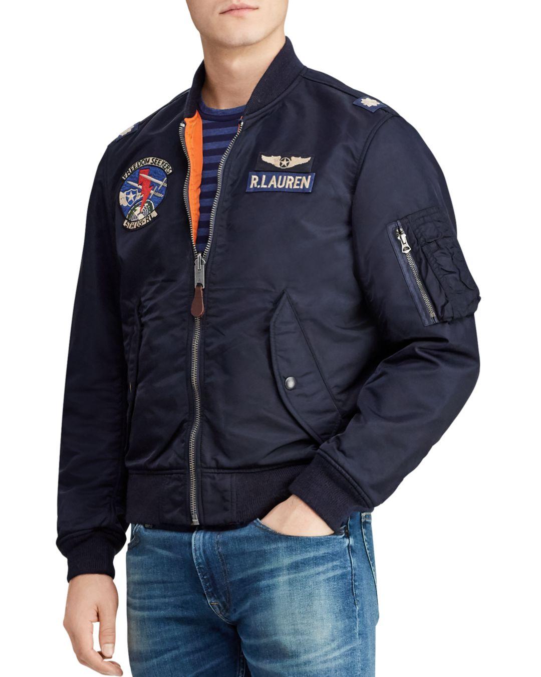 ralph lauren navy bomber jacket