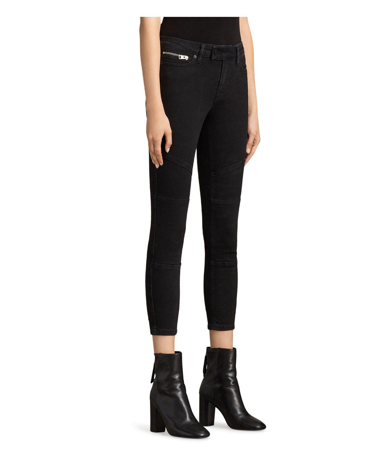 all saints biker cropped jeans