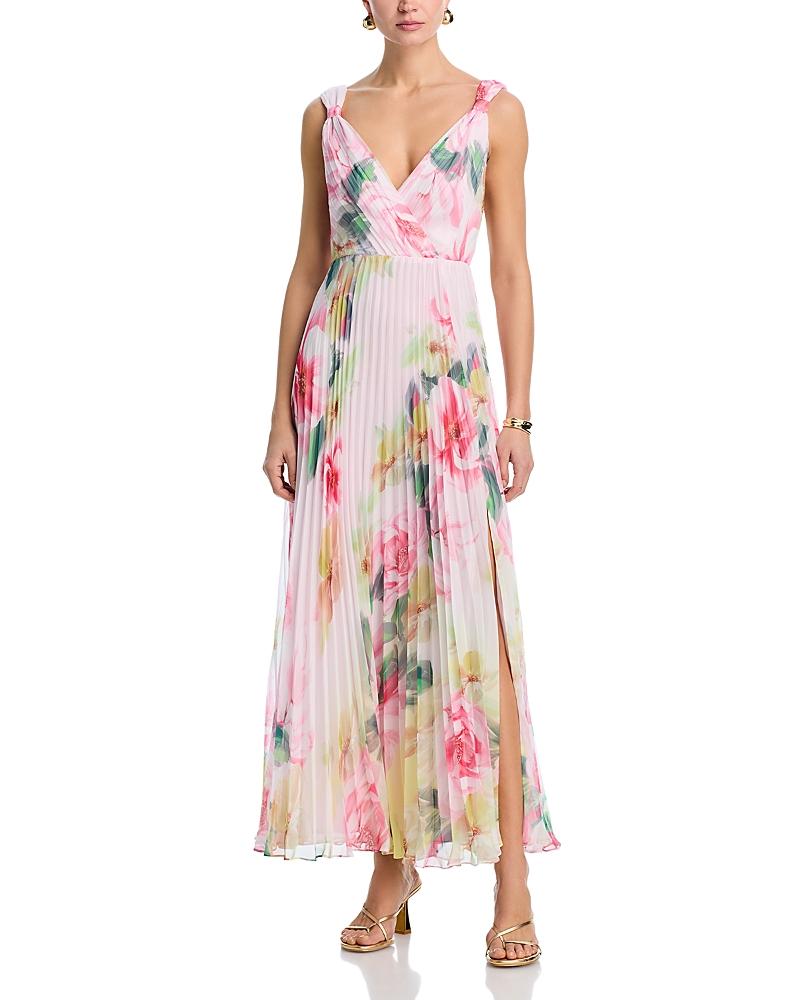 white prom dress with blue Amarra 89054 Ruffle Layer Floral Print Prom Dress Corset 6 / Ivory/Blue/Print