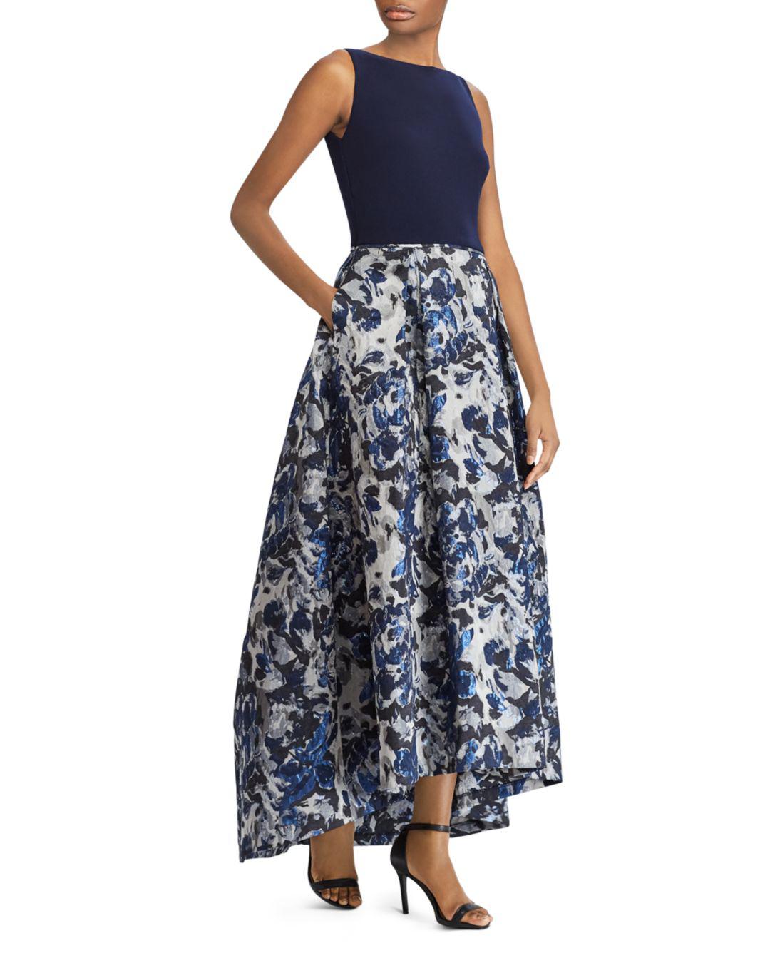 ralph lauren navy blue evening gown