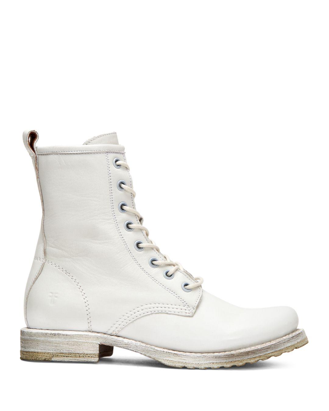 Frye Leather Veronica Combat in White 
