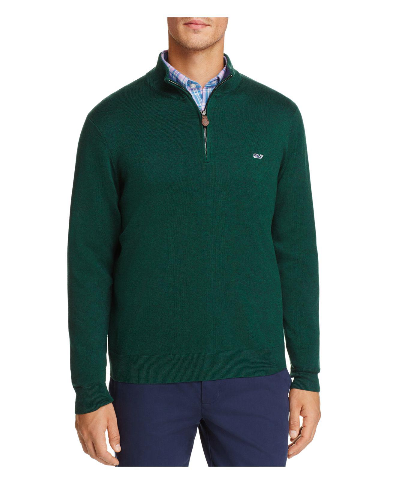 green quarter zip sweater