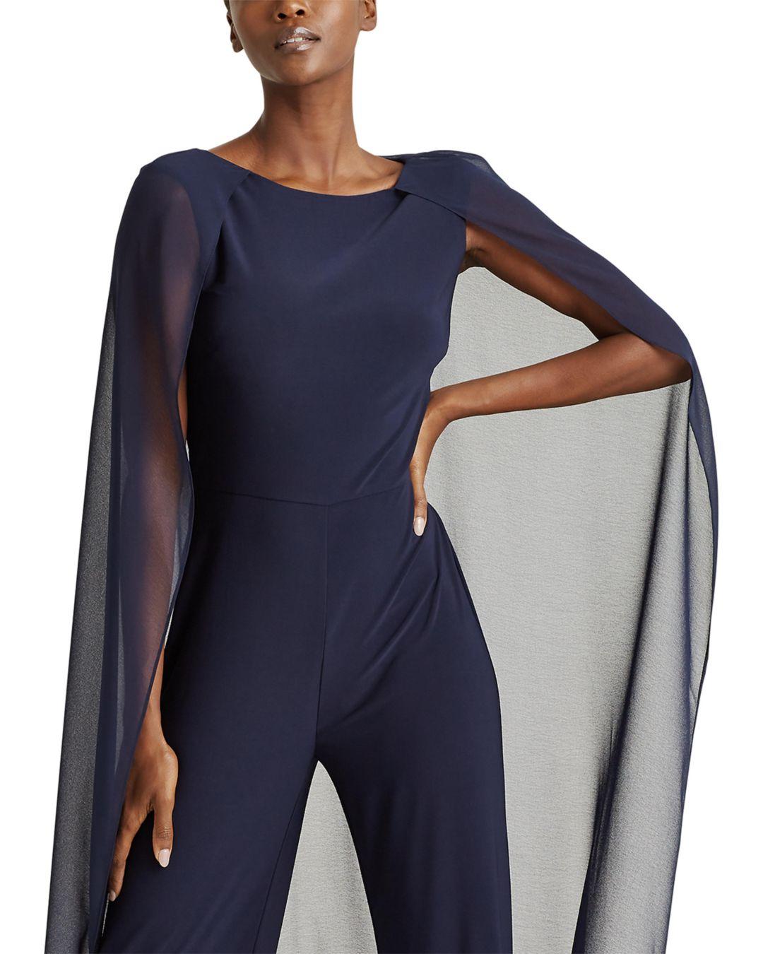 ralph lauren chiffon overlay jumpsuit
