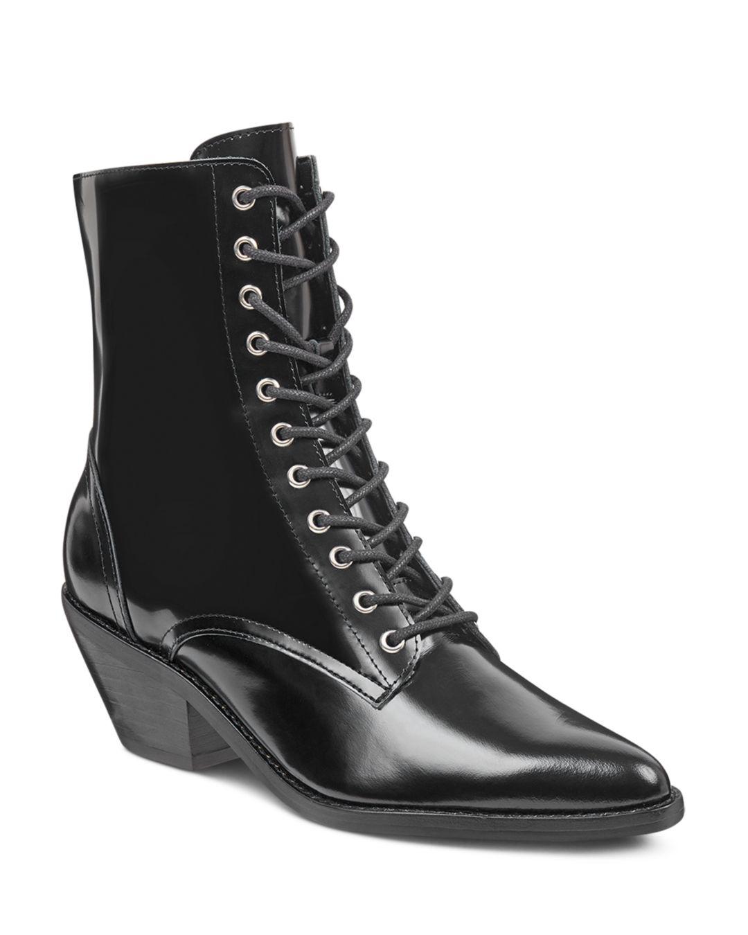 raymond weil leather lace up booties
