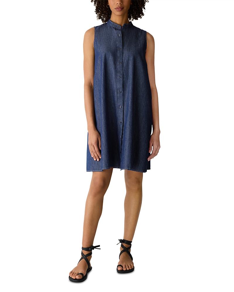 knee length dresses for ladies Cotton Linen Windowpane Gauze Dress  Eileen Fisher Renew