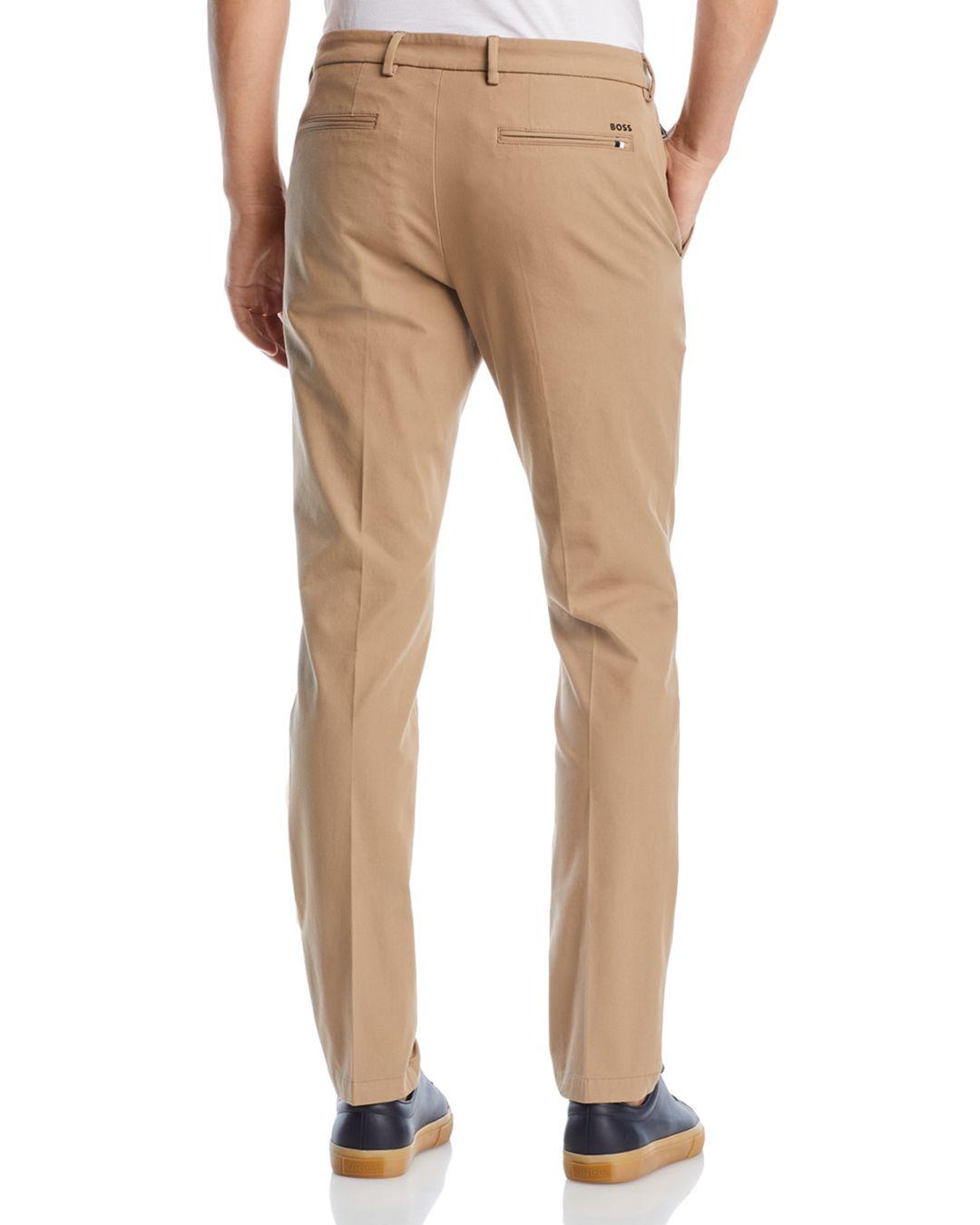 BOSS HUGO BOSS Kaito Slim Fit Casual Trousers in Natural for Men | Lyst