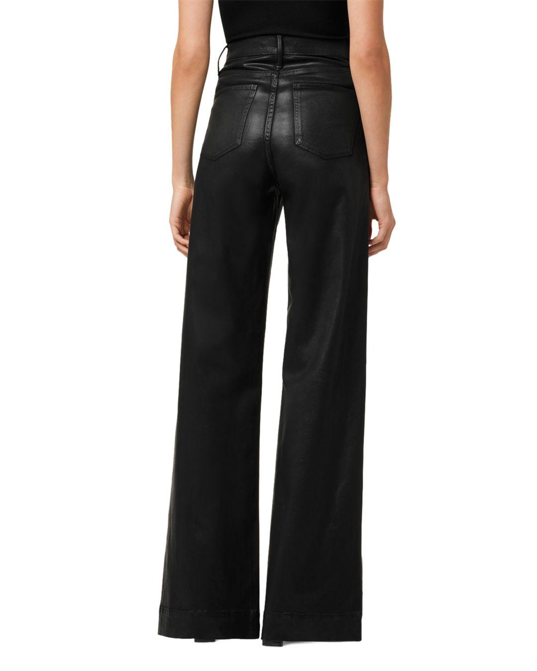 Joe's Jeans The Mia Coated High Rise Wide Leg Jeans In Black | Lyst