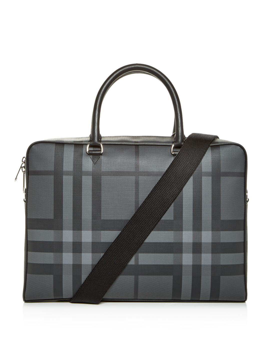 Burberry London Check And Leather Briefcase in Charcoal/Black (Black) for  Men | Lyst
