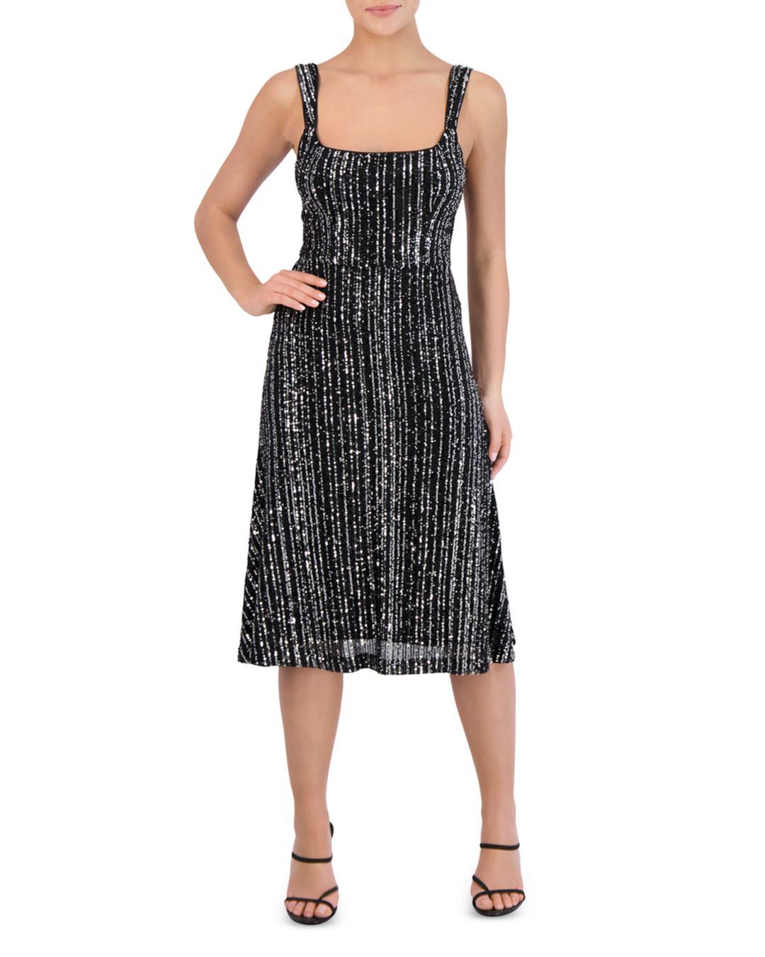 Laundry by Shelli Segal Sequin Midi Dress in Black Lyst
