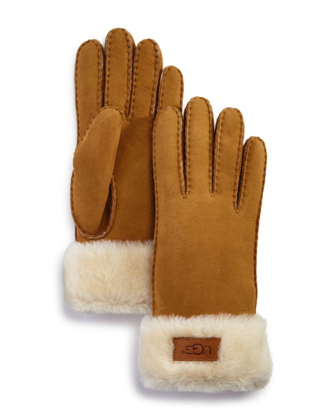 UGG Shearling Gloves in Chestnut (Brown) - Lyst