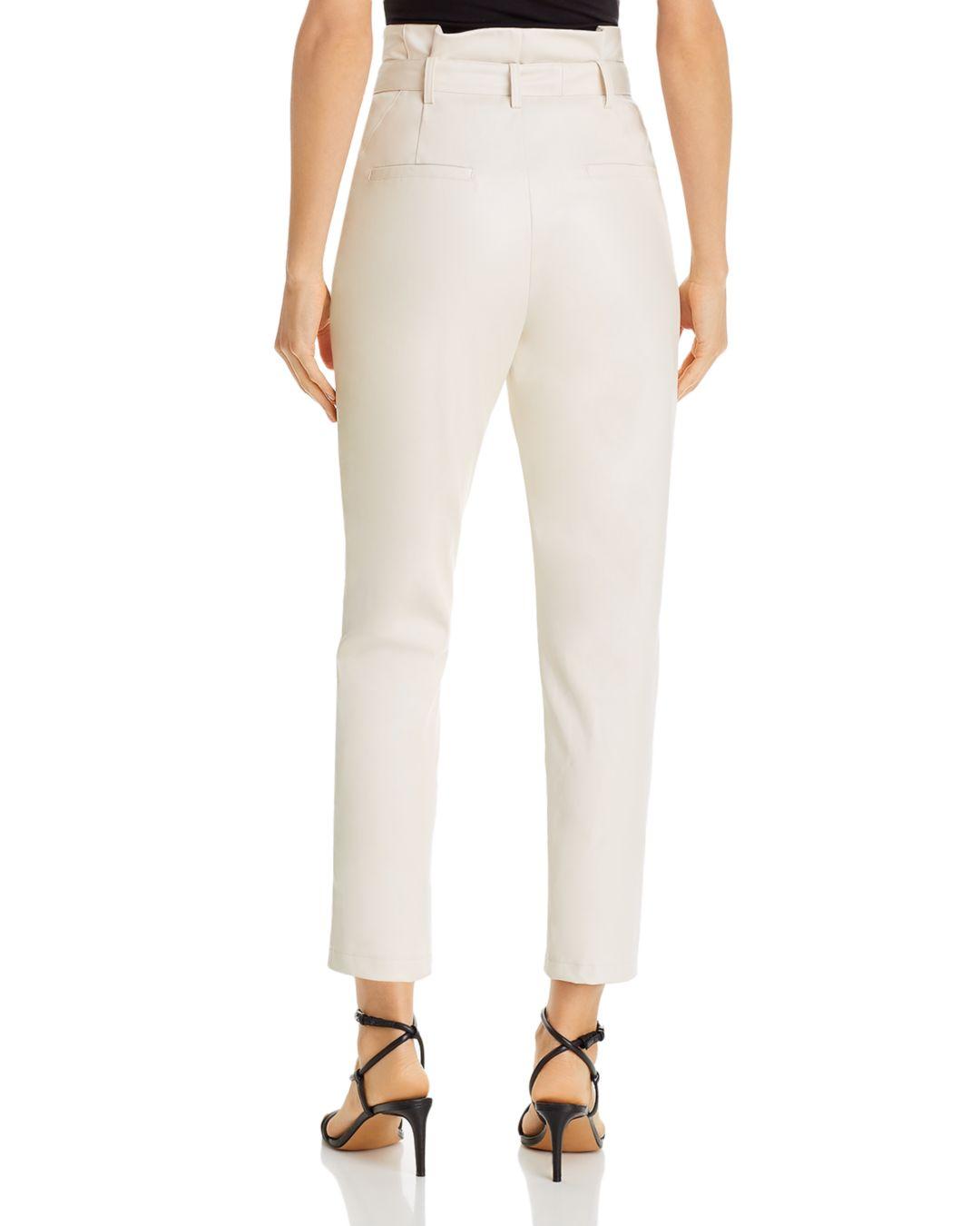 Lucy Paris Faux Leather Paperbag - Waist Pants in Ivory (White) - Lyst