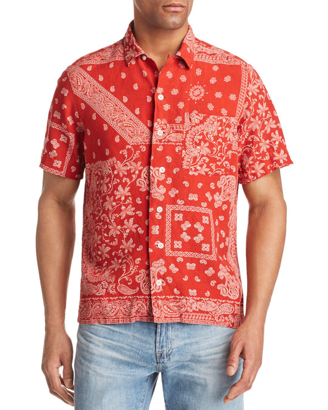Polo Ralph Lauren Cotton Bandana Sport Shirt in Red for Men | Lyst