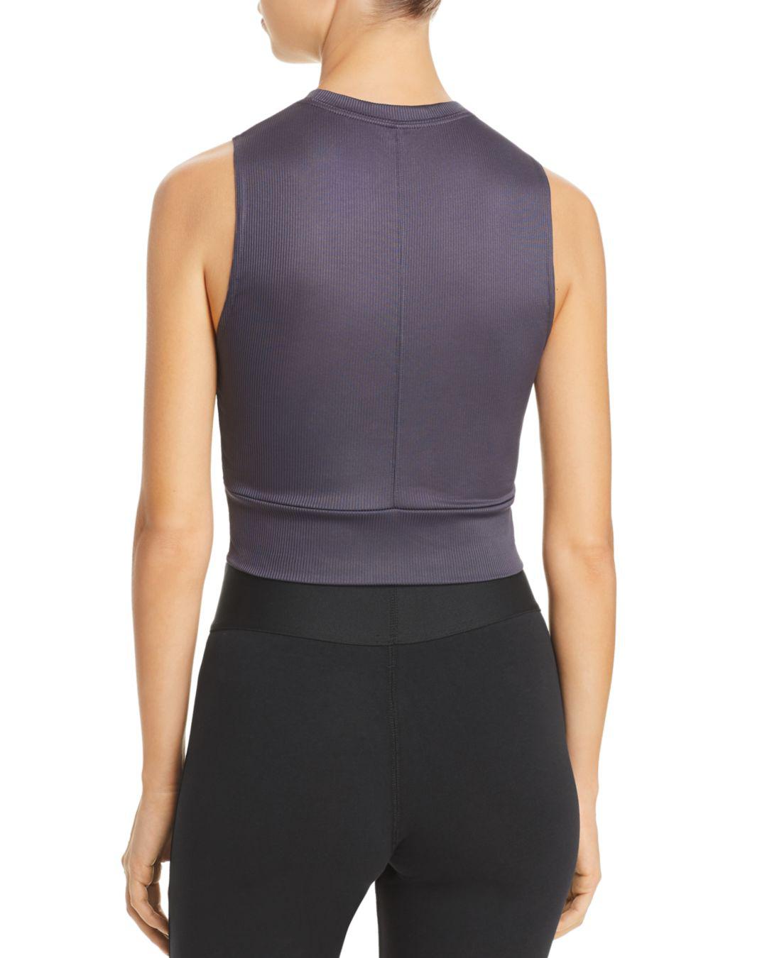 Nike Dry Twistfront Cropped Training Top in Gray/Black