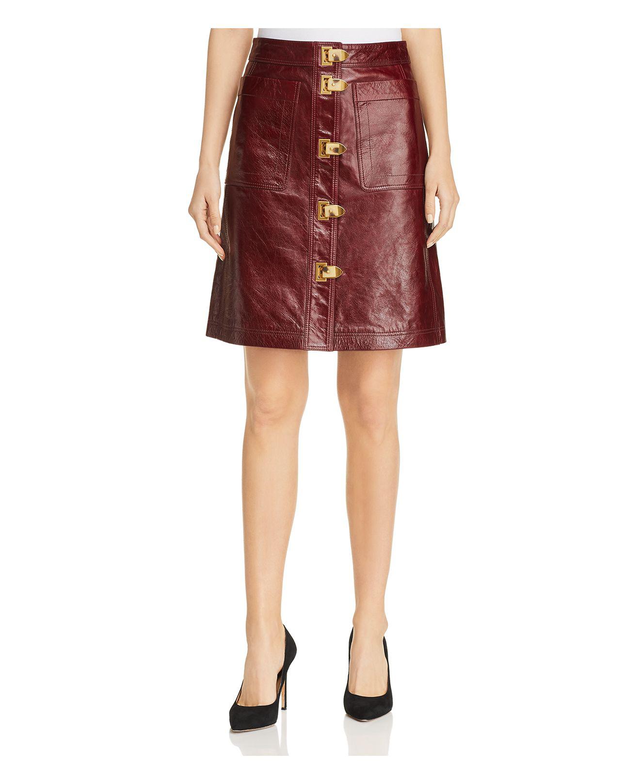 Total 57+ imagen tory burch leather skirt