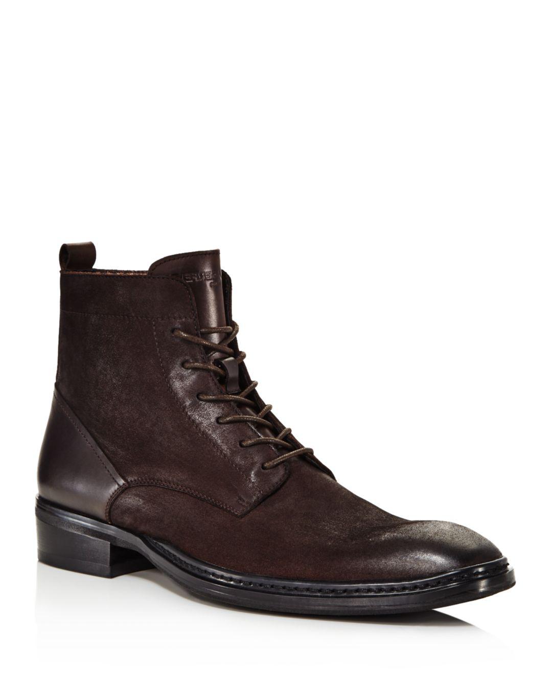 leather lace up boots men