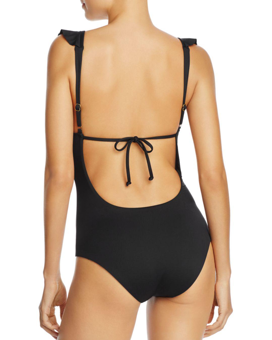 becca socialite ruffle one piece