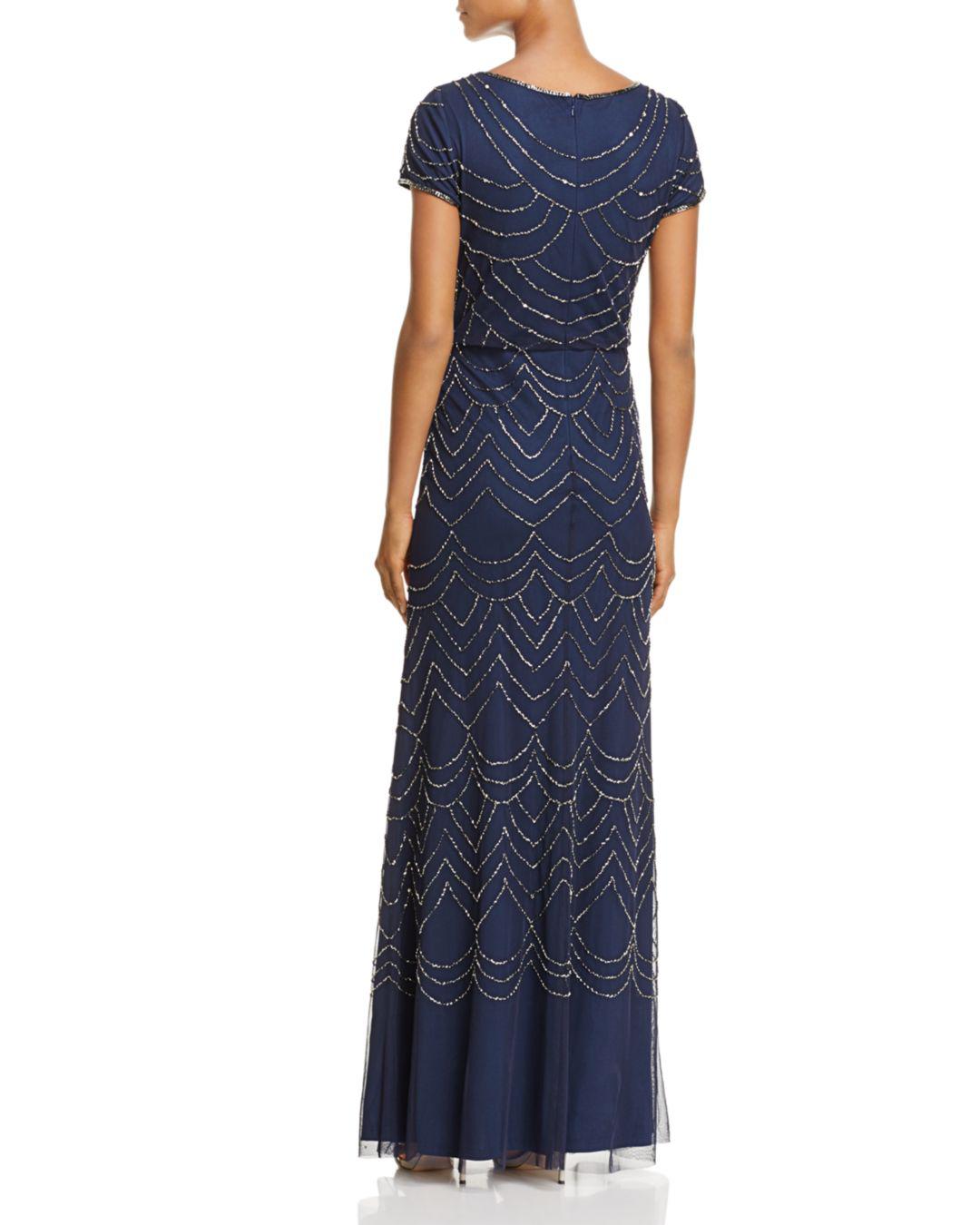 bloomingdales navy gown