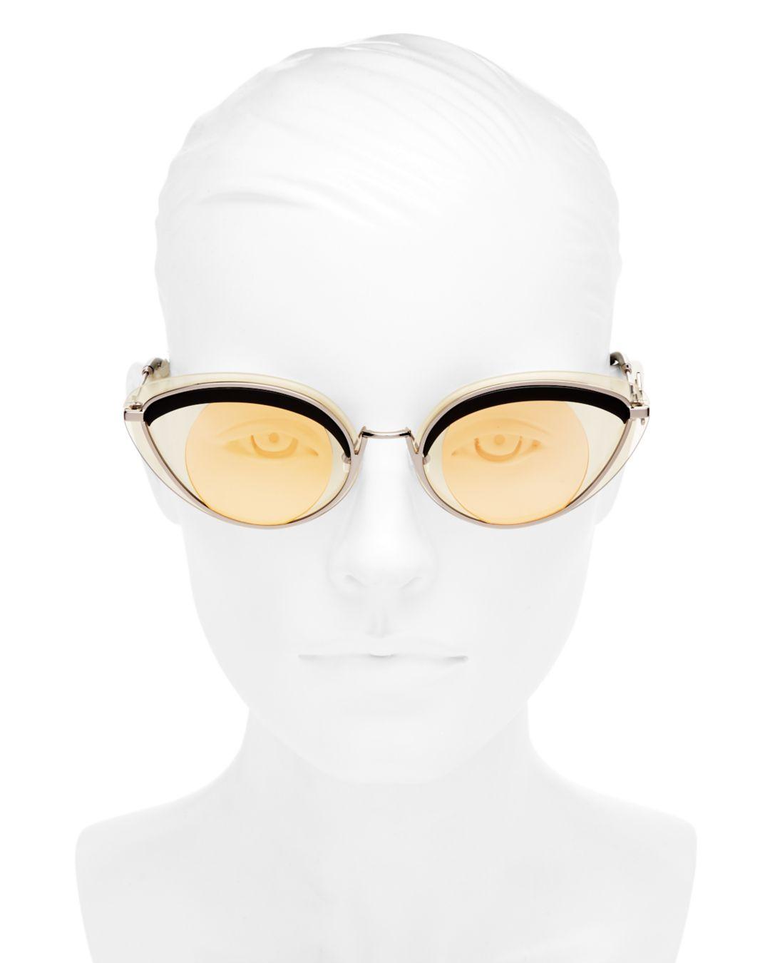 KENZO Women's Cat Eye Sunglasses in Shiny Dark Ruthenium/Brown (Brown) Lyst