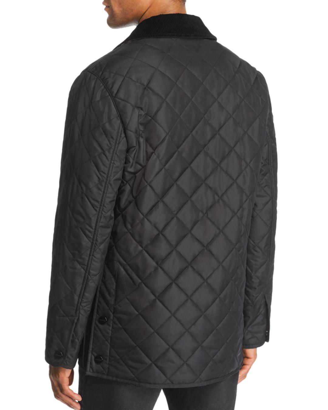 Burberry Corduroy Cotswold Quilted Barn Jacket In Black For Men Lyst